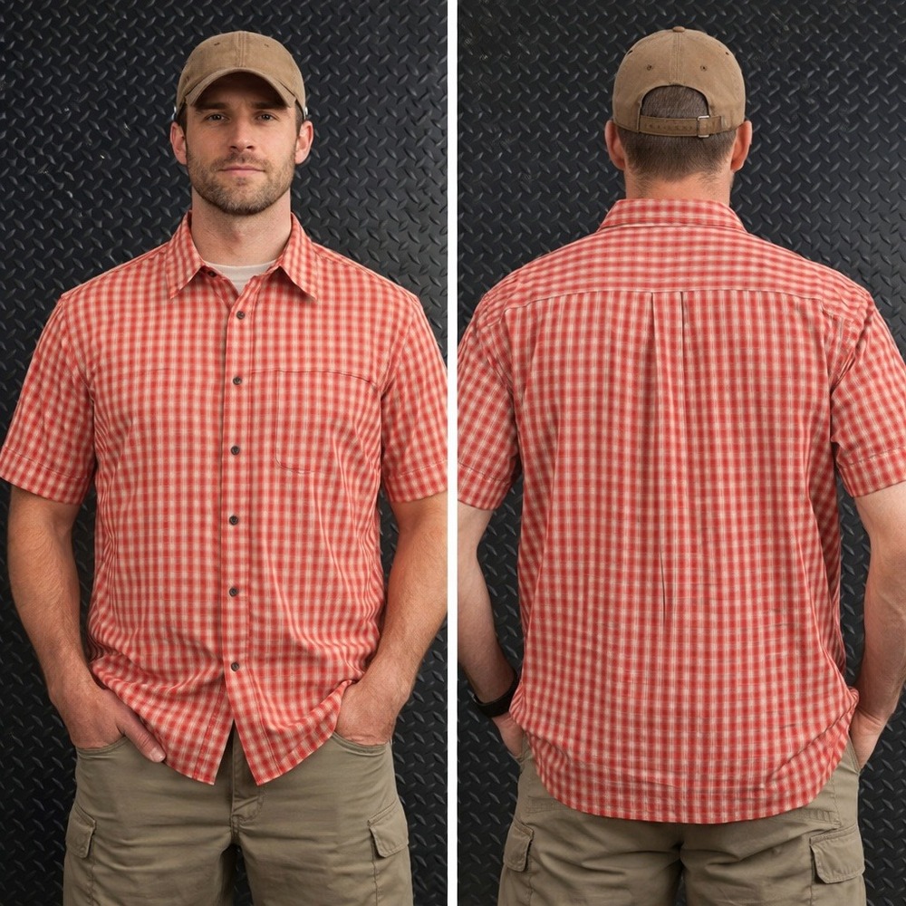 5.11 Tactical‎ Covert Plaid Shirt XL Red Short Sleeve Button Down